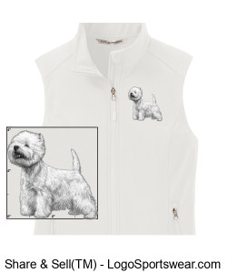 Ladies Vest with printed Westie Design Zoom